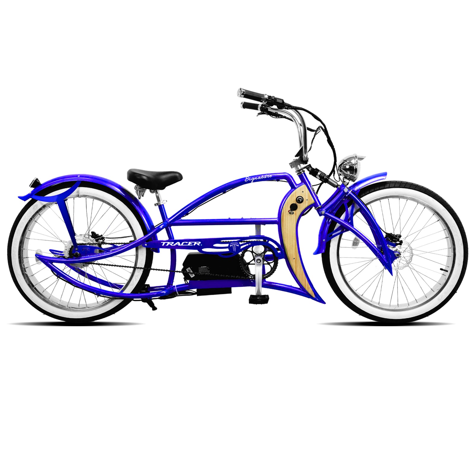 Tracer Signature Pro 26'' 800W Chopper Cruiser Electric Bike w/ Cigarette Lighter & USB Charging Port