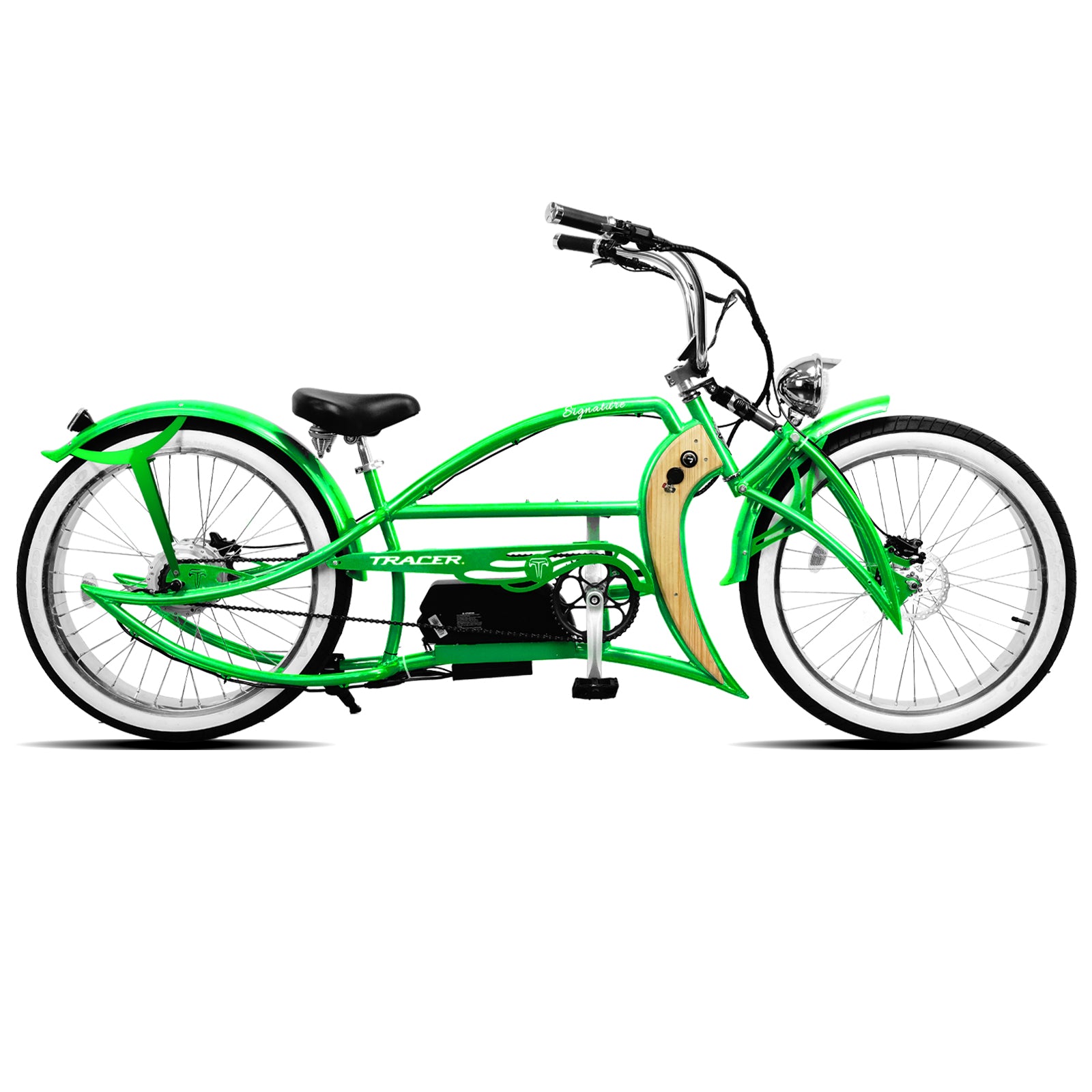 Tracer Signature Pro 26'' 800W Chopper Cruiser Electric Bike w/ Cigarette Lighter & USB Charging Port