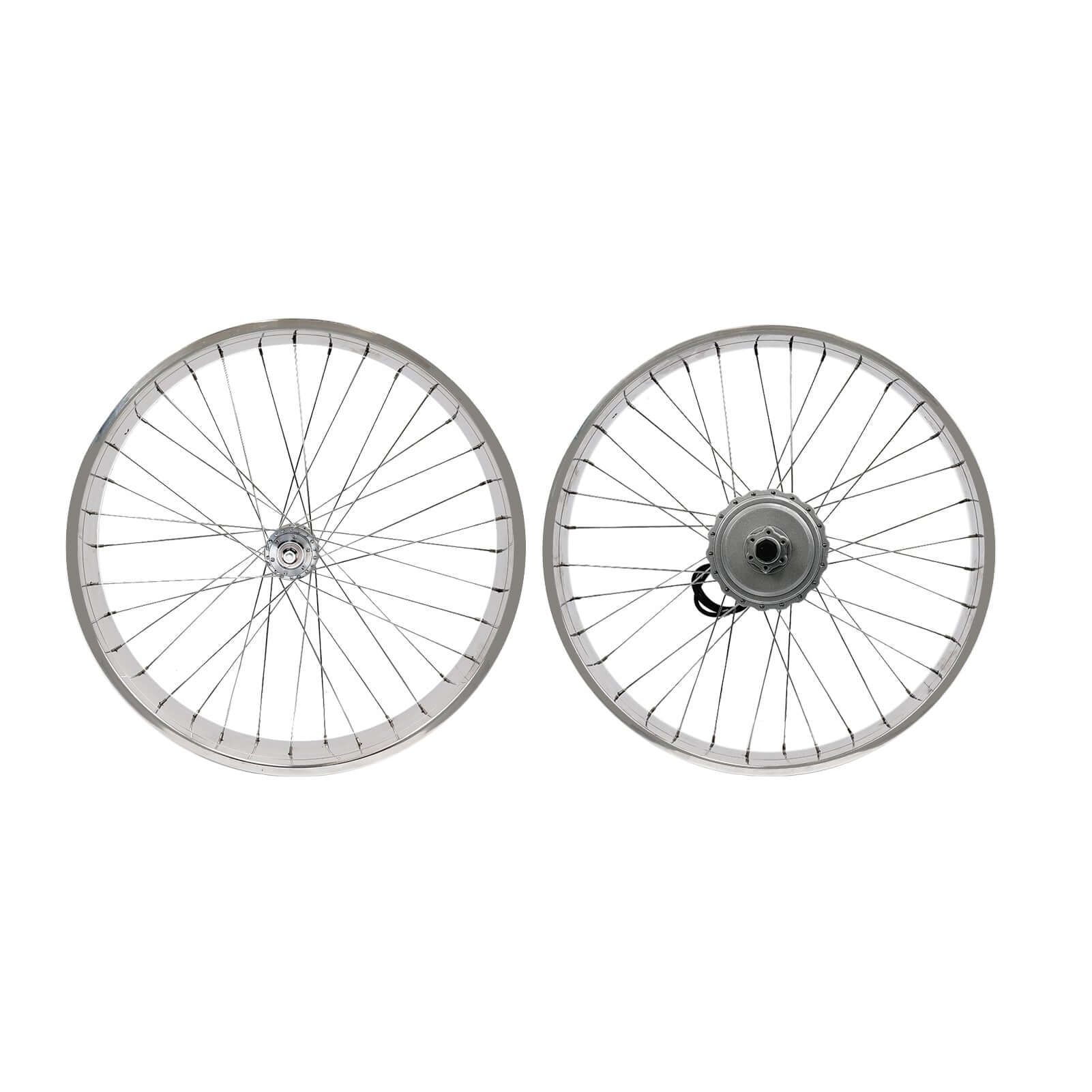 Tracer WH-D4E263613-PL 26'' Double Polished Fat Rim Wheelset with 48V 800W Motor, Compatible with Disc Brake