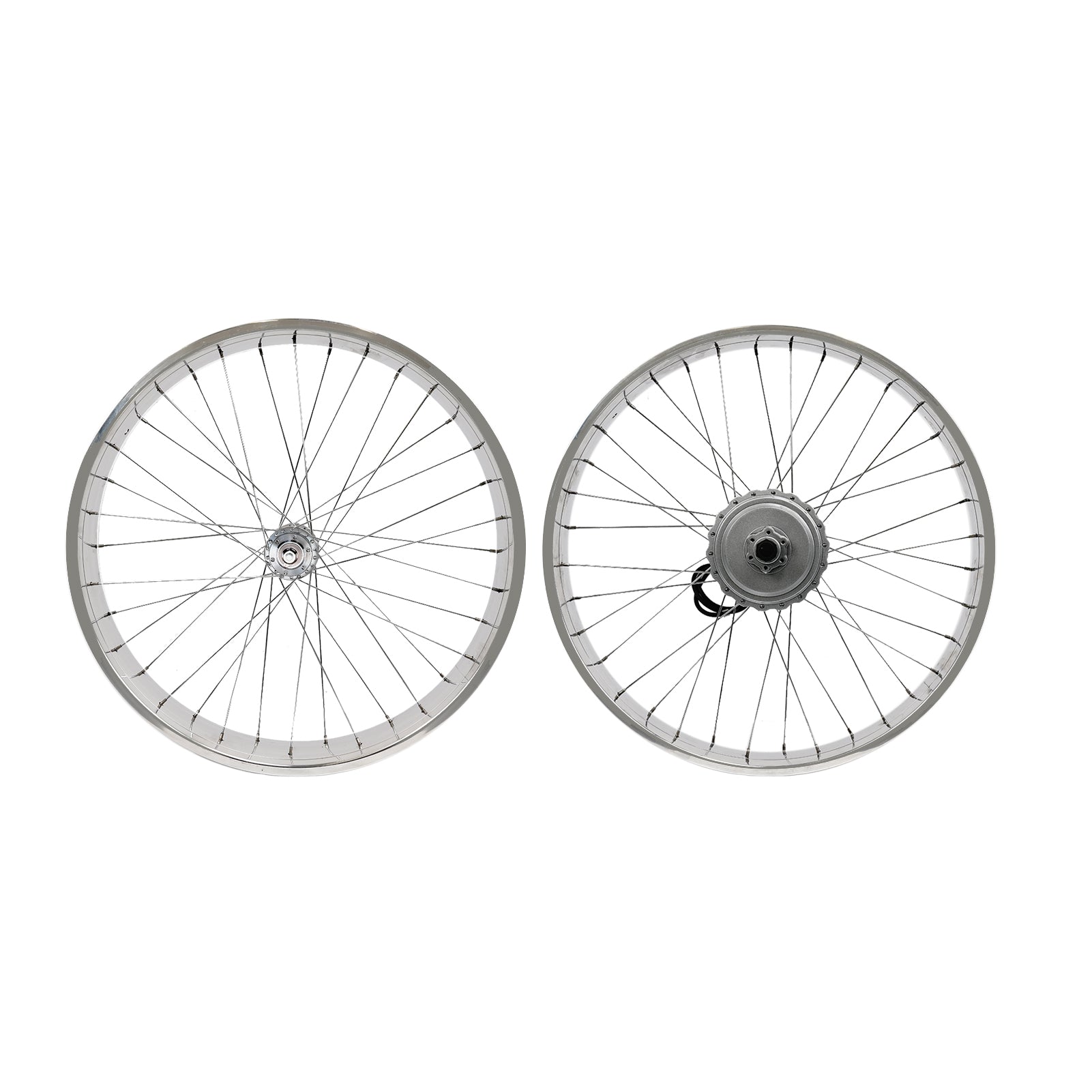 Tracer WH-D4E263613-PL 26'' Double Polished Fat Rim Wheelset with 48V 800W Motor, Compatible with Disc Brake