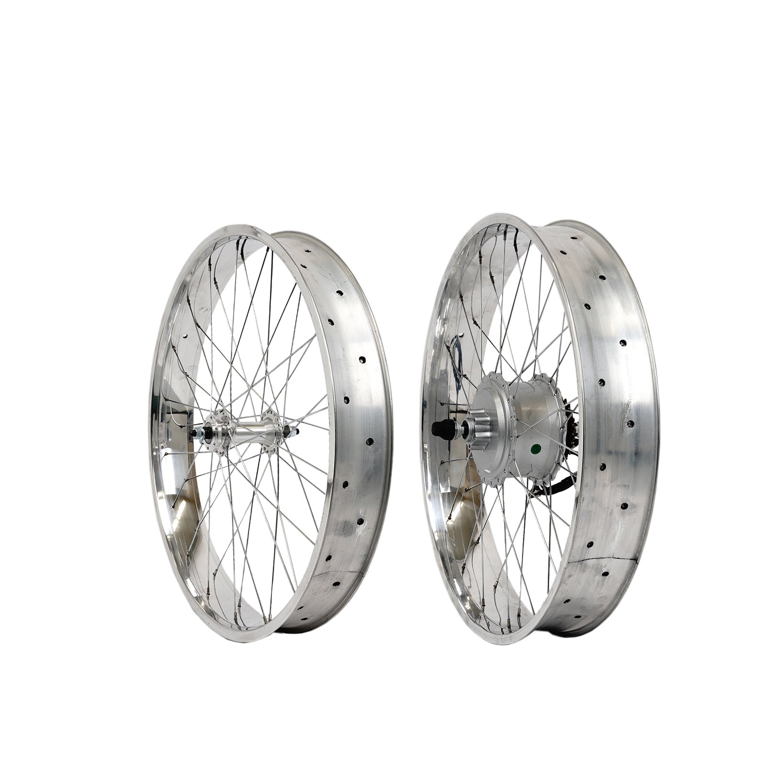 Tracer WH-D4E263613-PL 26'' Double Polished Fat Rim Wheelset with 48V 800W Motor, Compatible with Disc Brake