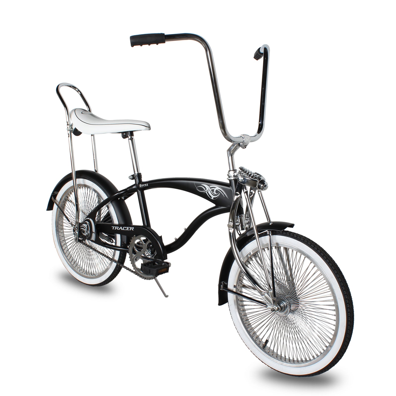 Tracer Hyena Classic Beach Lowrider Bike w/140H wheel, Single Speed, w/ Banana Seat