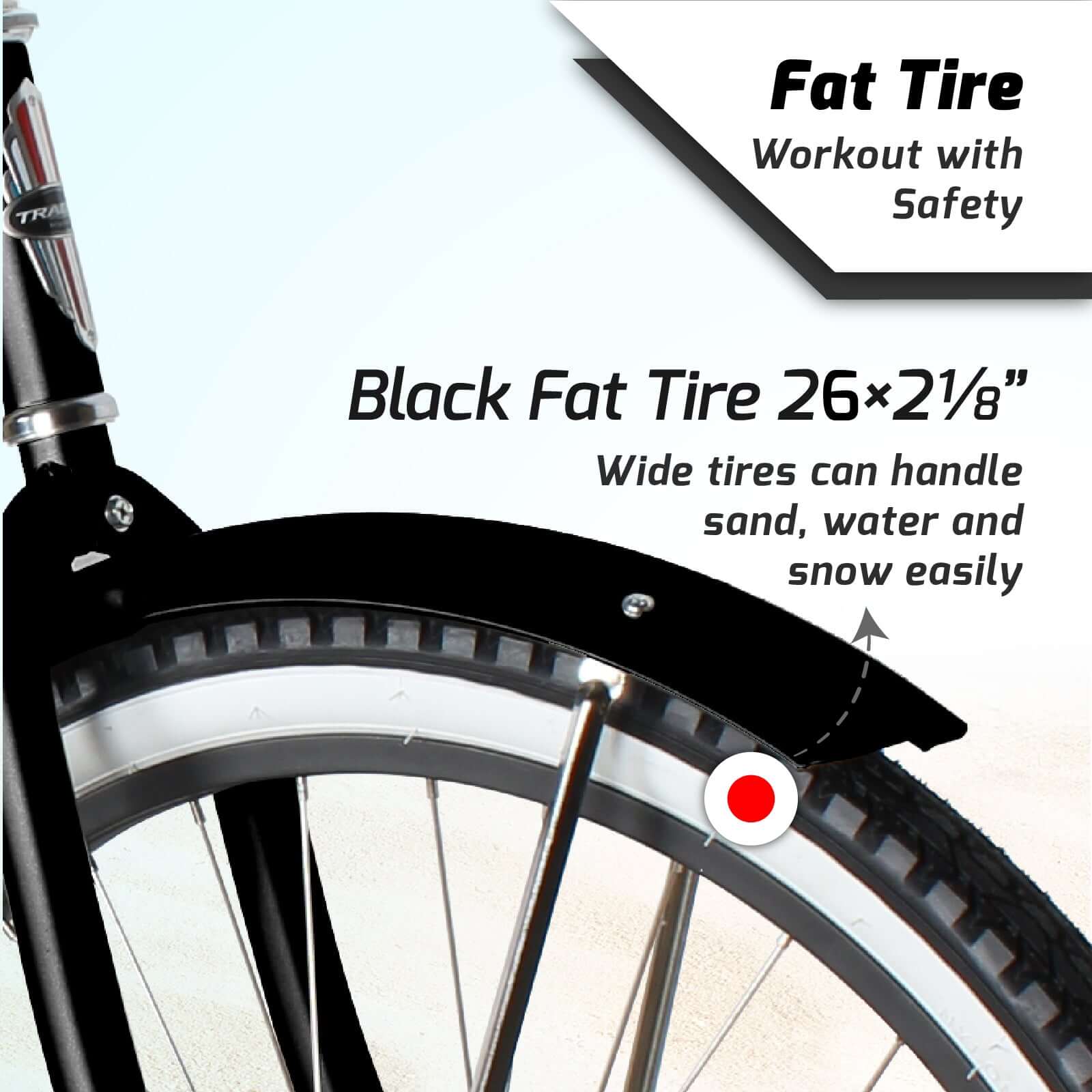 Tracer NOVA 26" Beach Cruiser Bikes Single Speed w/ Moon-type Handlebar, KT Coaster Brake for MEN - Tracer Bikes