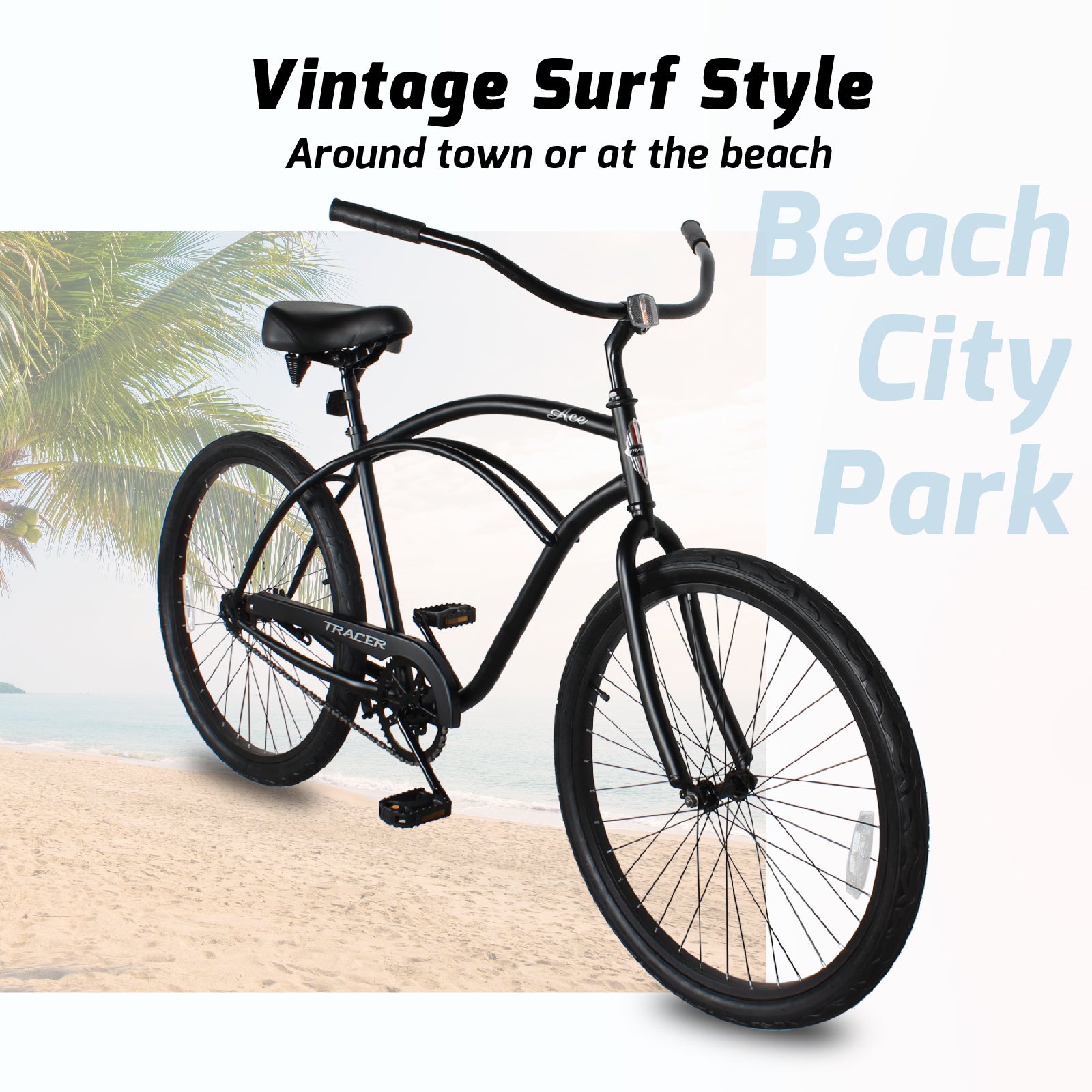 Tracer ACE-M 26" Beach Cruiser Bikes Single Speed for MEN