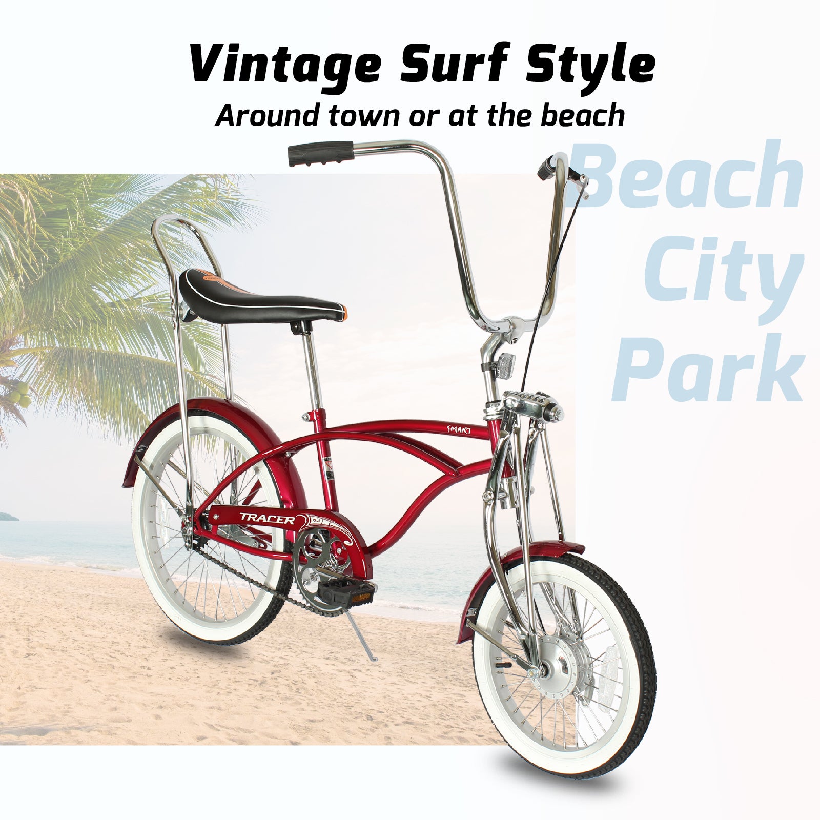 Tracer Smart Classic lowrider Beach Cruiser Bike Single Speed - Tracer Bikes