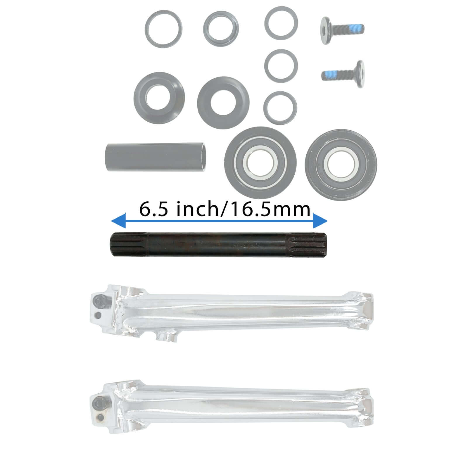 Tracer CS-UBX164-CP, Crank Set Steel 170MM USA/BB 8T Chrome