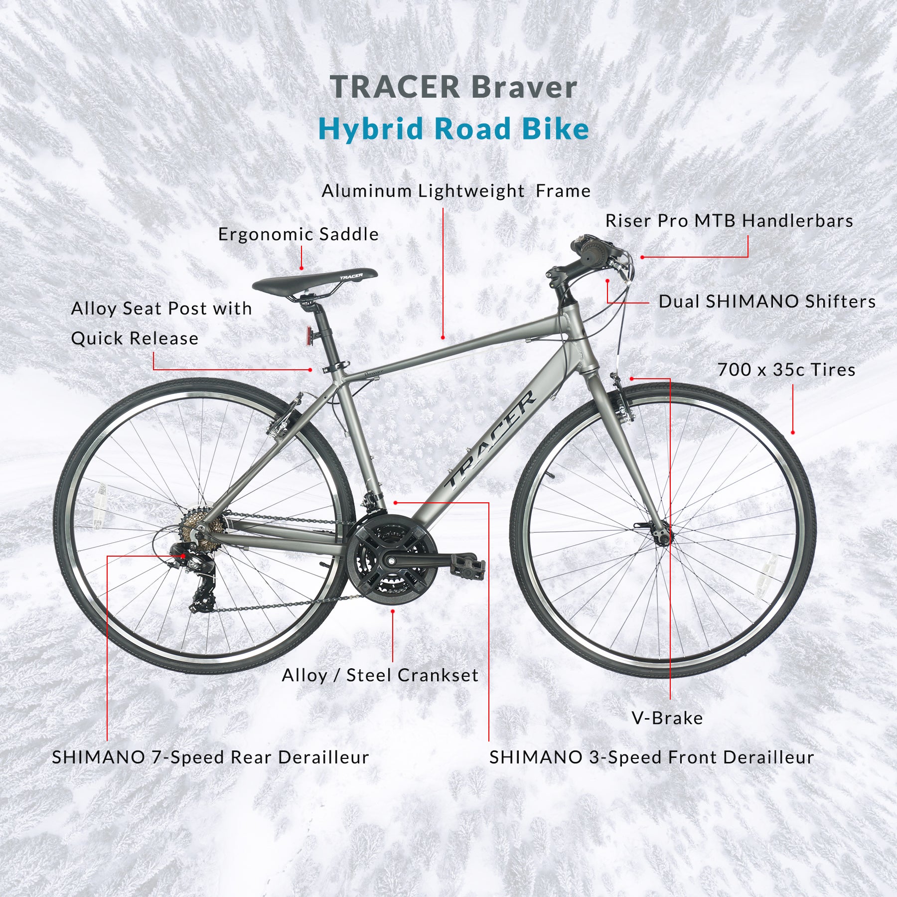Tracer Braver 700C Hybrid Road Bike