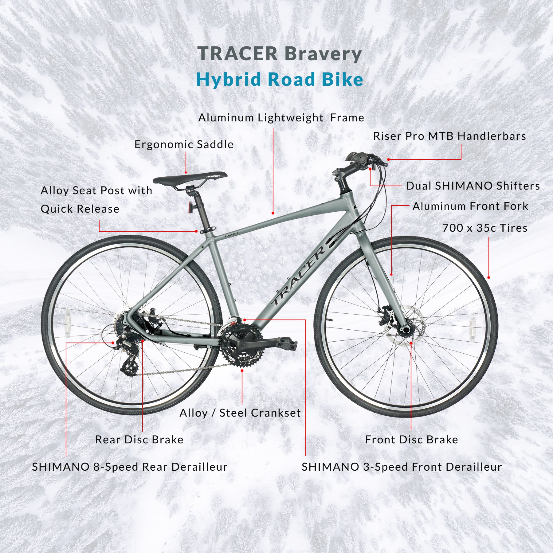 Tracer Bravery Hybrid Road Bike