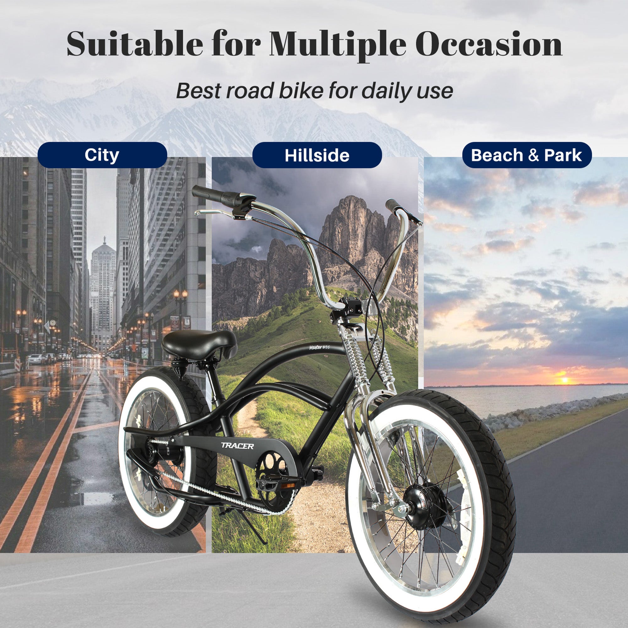 Tracer Master 3i 20'' Internal 3-Speed Chopper Style Cruiser Bike