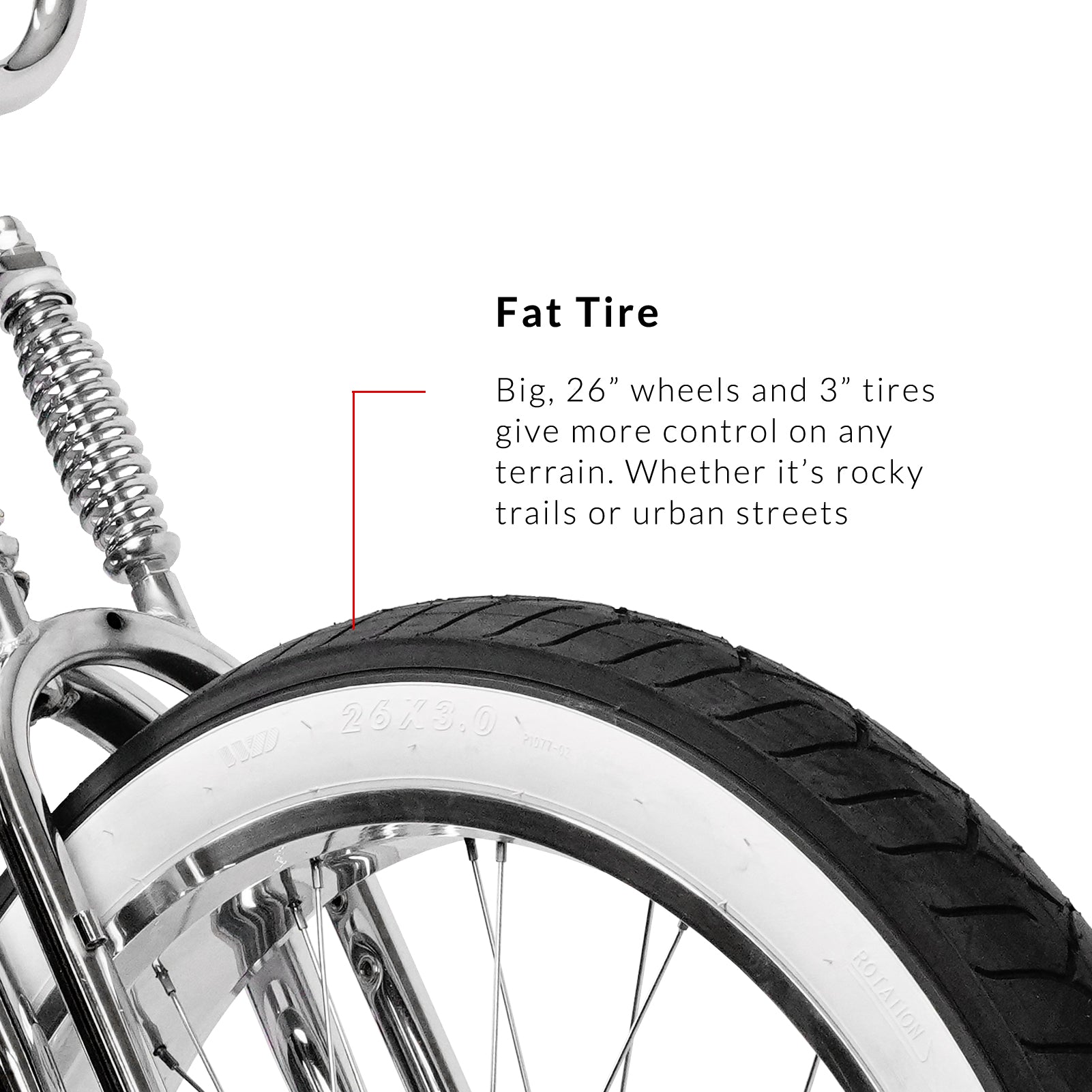 Tracer Master DS 26" Dual Springer Chopper Stretch Beach Cruiser Bike