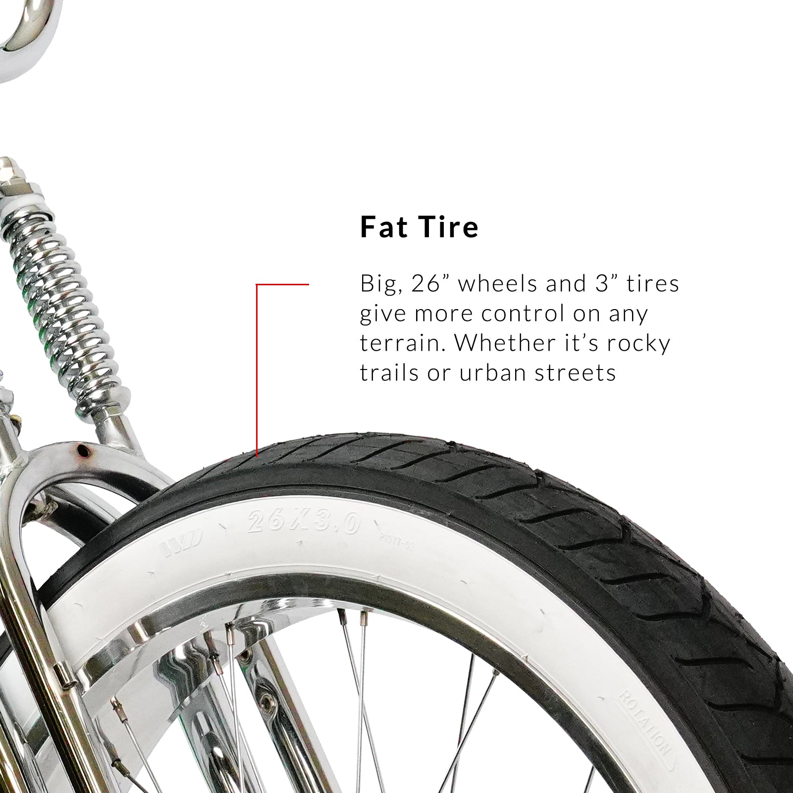 Tracer Master DS 26" Dual Springer Chopper Stretch Beach Cruiser Bike