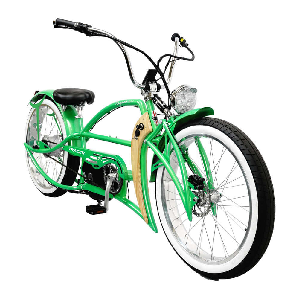 Tracer Signature Pro 26'' 800W Chopper Cruiser Electric Bike w/ Cigarette Lighter & USB Charging Port