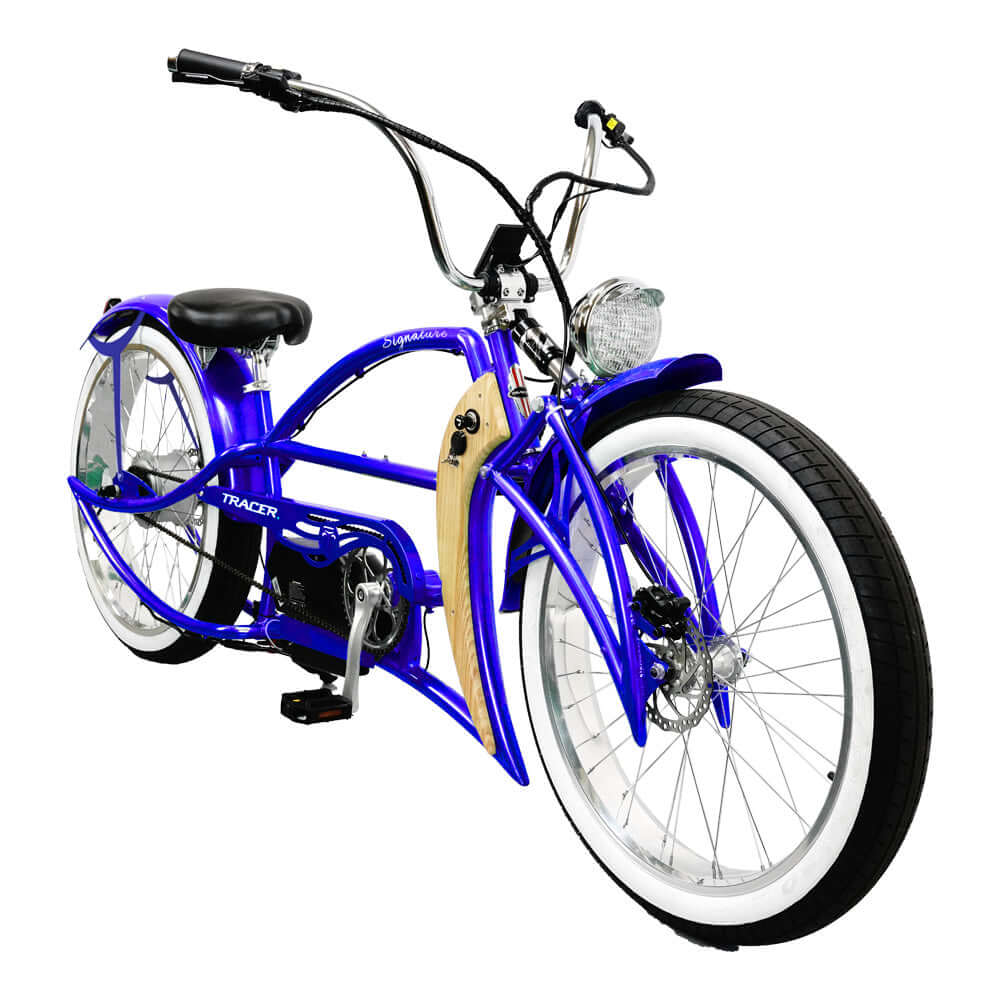 Tracer Signature Pro 26'' 800W Chopper Cruiser Electric Bike w/ Cigarette Lighter & USB Charging Port