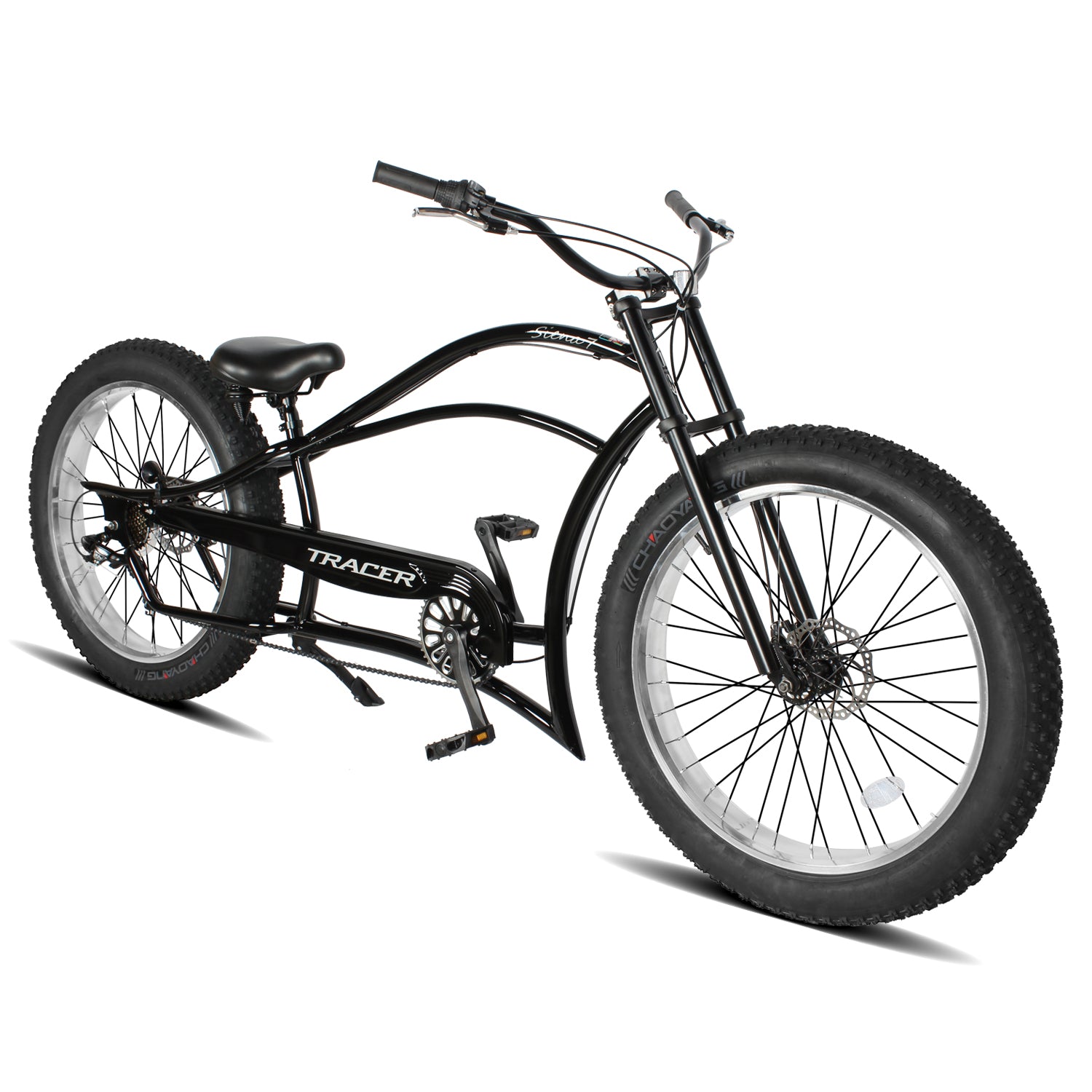Tracer Siena 26'' Chopper Stretch Cruiser Fat Tire Bike Available 1 Speed/7 Speed