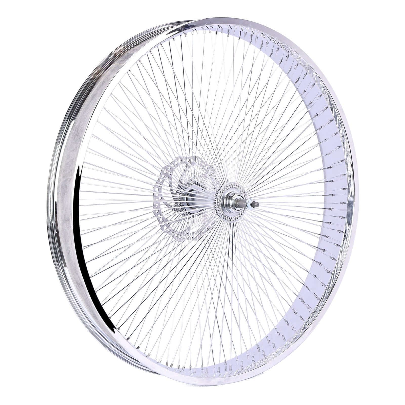 Tracer WH-TH7526140D7-CP Chrome Bike 80mm Rims Wheel Set for 26 inch with Disc Brakes