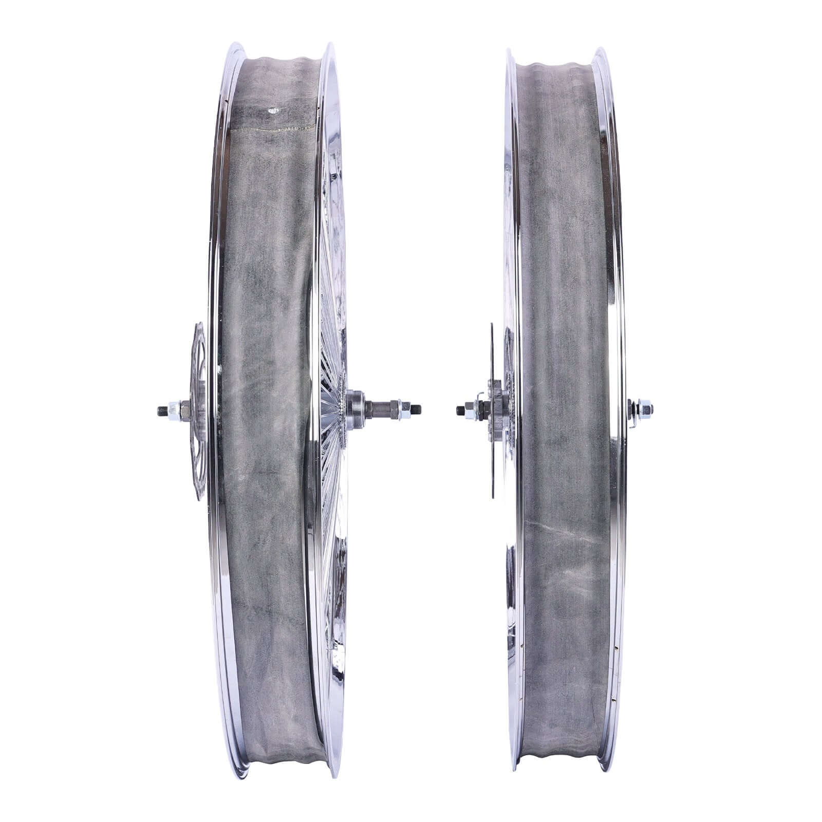 Tracer WH-TH7526140D7-CP Chrome Bike 80mm Rims Wheel Set for 26 inch with Disc Brakes