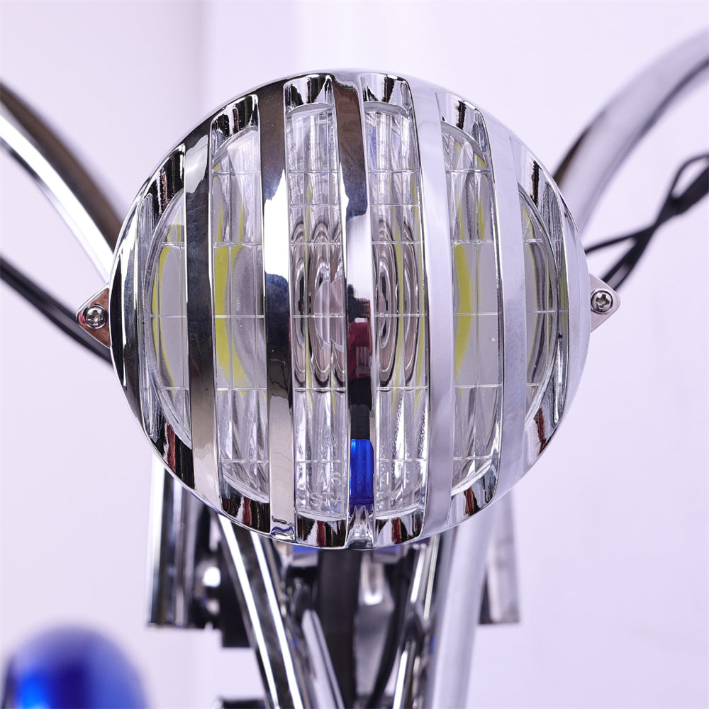 Headlamp of the Raptor Pro DS 800W Stretch Cruiser Ebike.