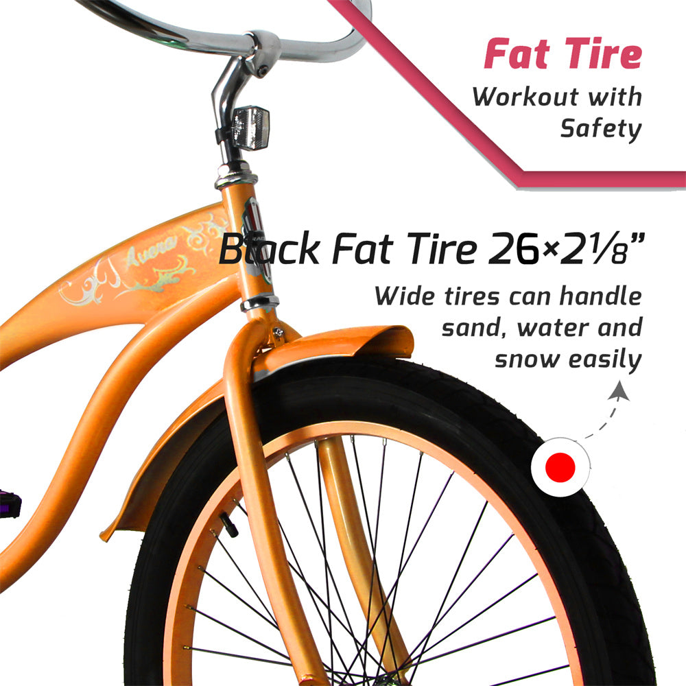 Tracer AVERA-F 26" Beach Cruiser Bikes Single Speed for Women.