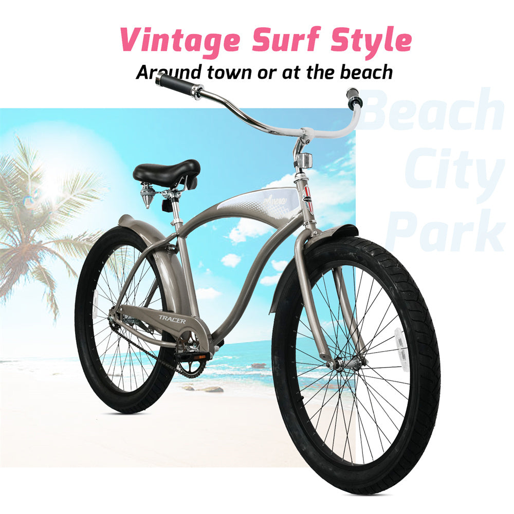 Tracer AVERA-M 26" Beach Cruiser Bikes Single Speed for Men.