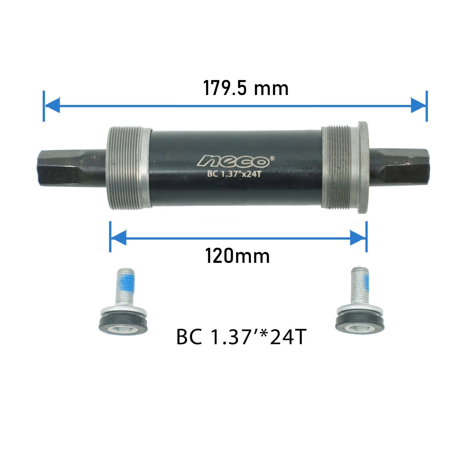 NECO B911(BB-B911-179) Bottom Bracket Steel Threaded Cartridge