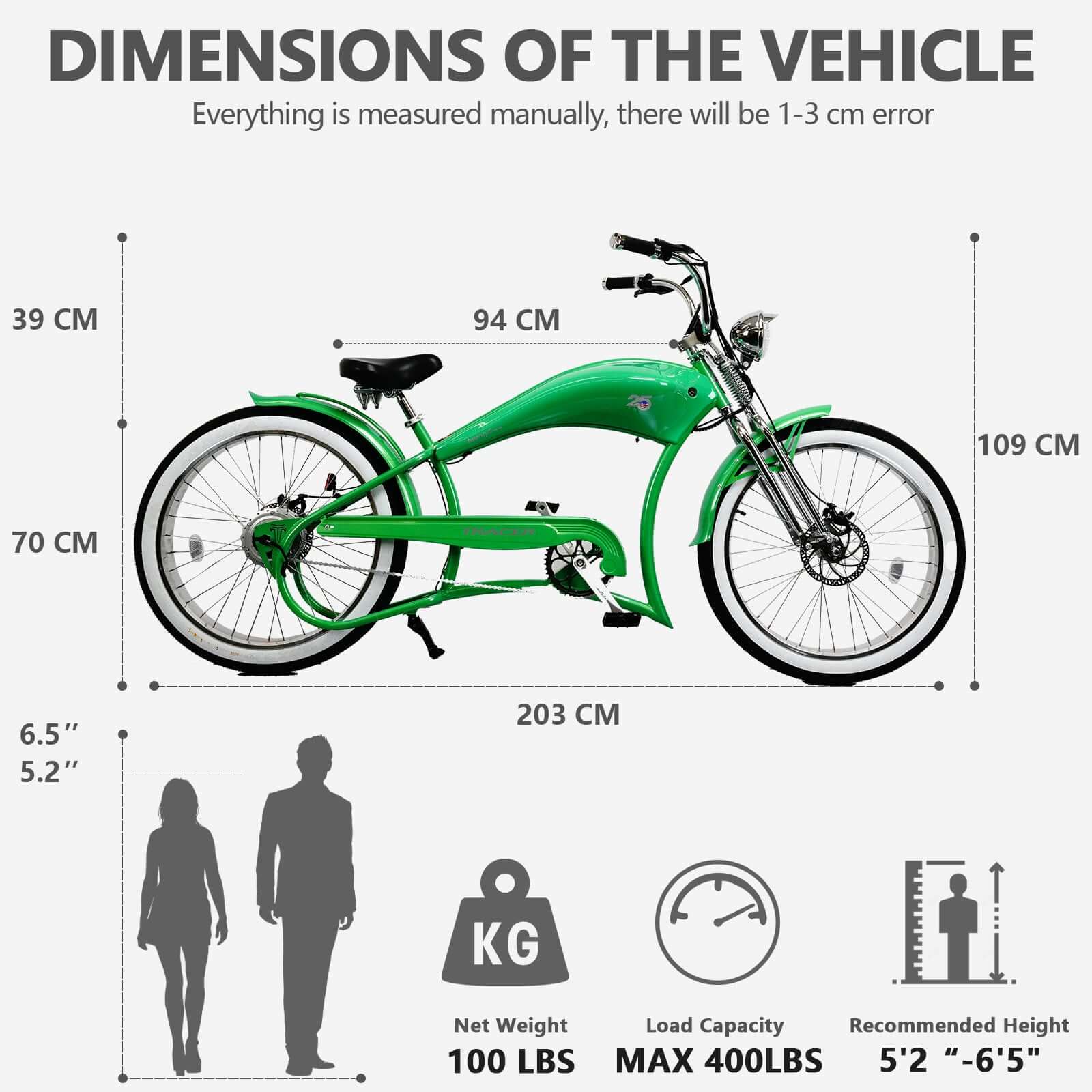 Tracer Twenty5 DS 500W 26" Dual Springer Cruiser E-Bikes