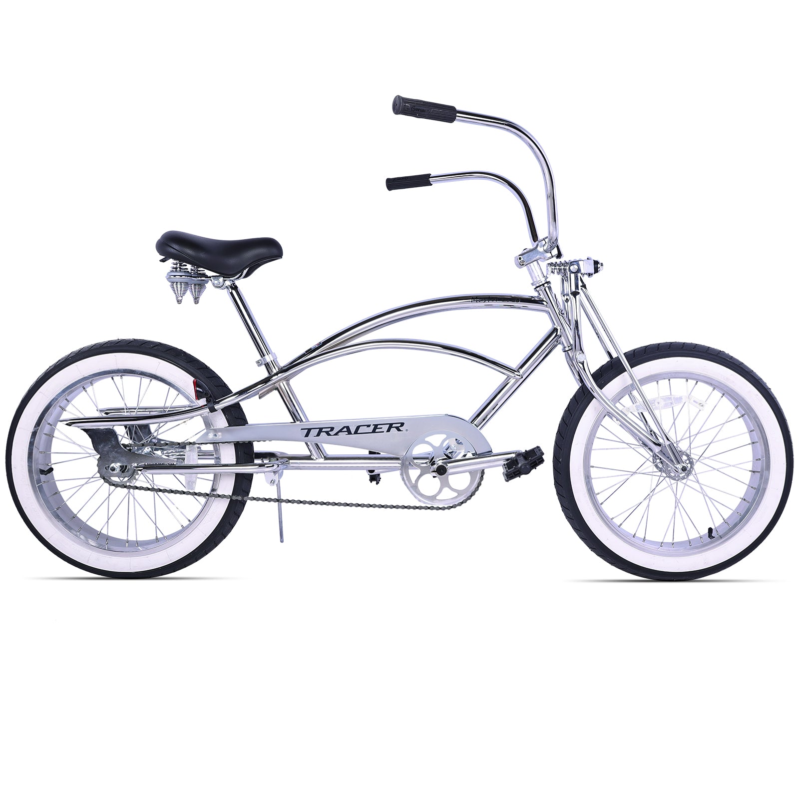 Side view of Tracer Master 2.0 GS Chrome Strech cruisre bike