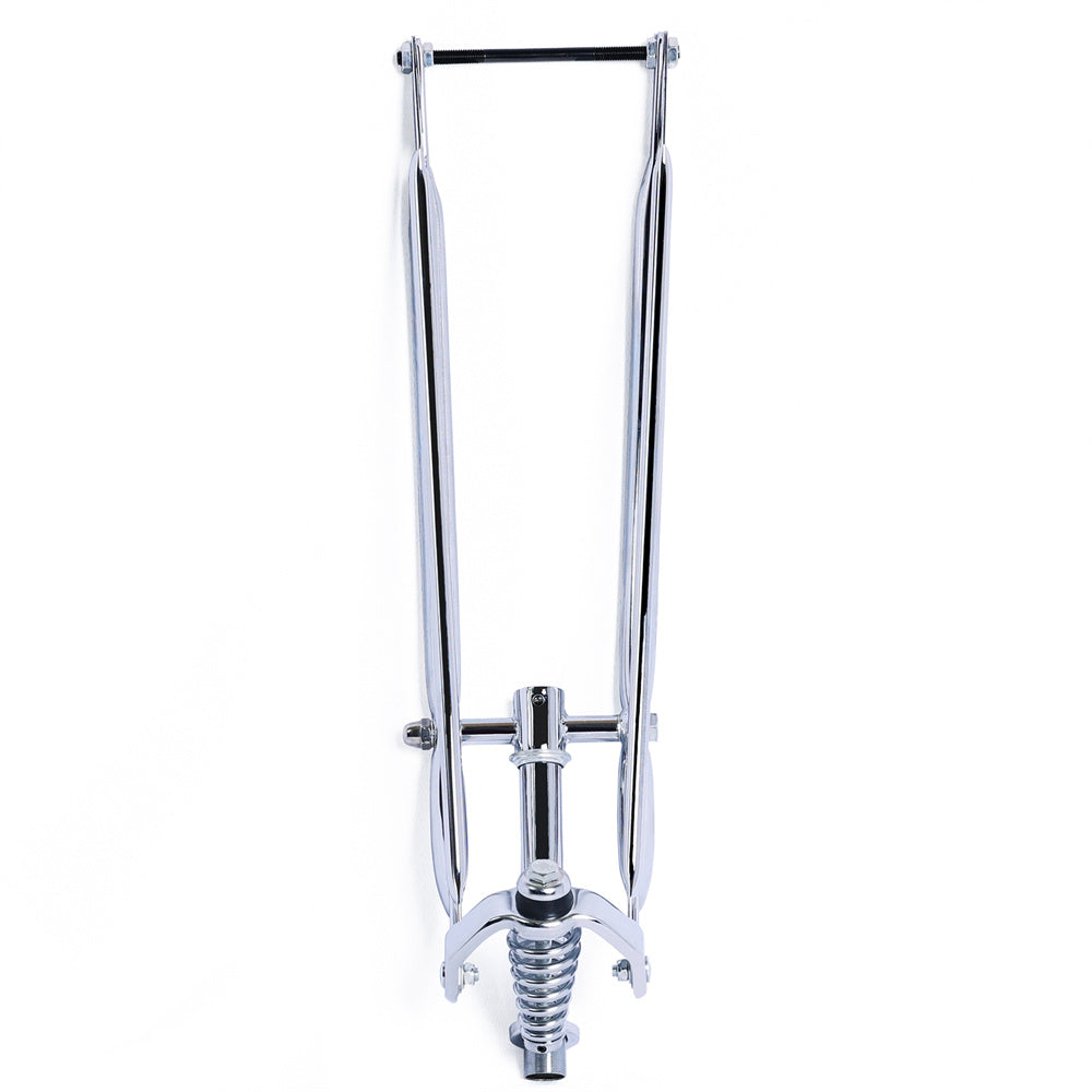 Tracer FK-SP26195135-CP 26-inch chrome fork for bikes with spring detail.