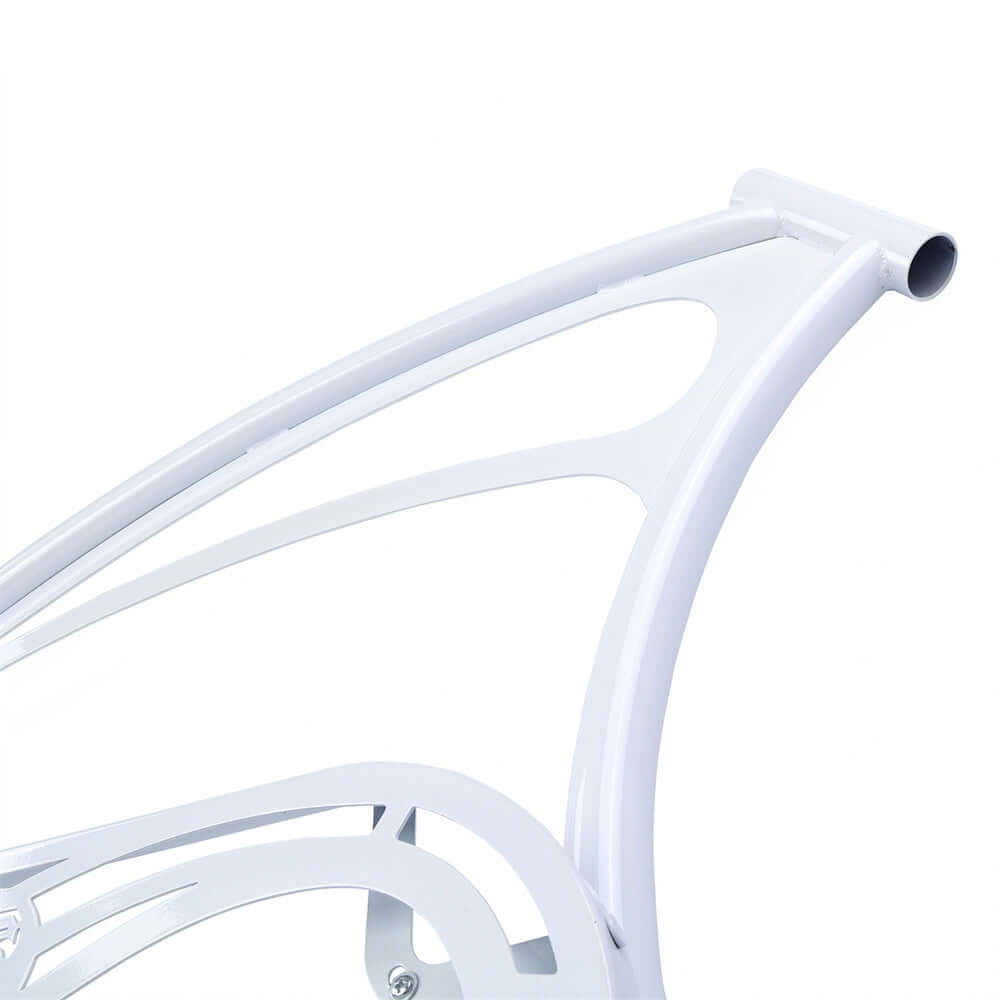 Tracer FM-SCORPION 26" Stretch Chopper Cruiser over size white steel frame close-up showcasing design features.