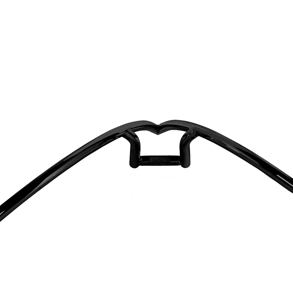 Tracer V-Type Steel Handlebar 750x650x22.2x1.4T in black with horizontal pipe length of 95mm