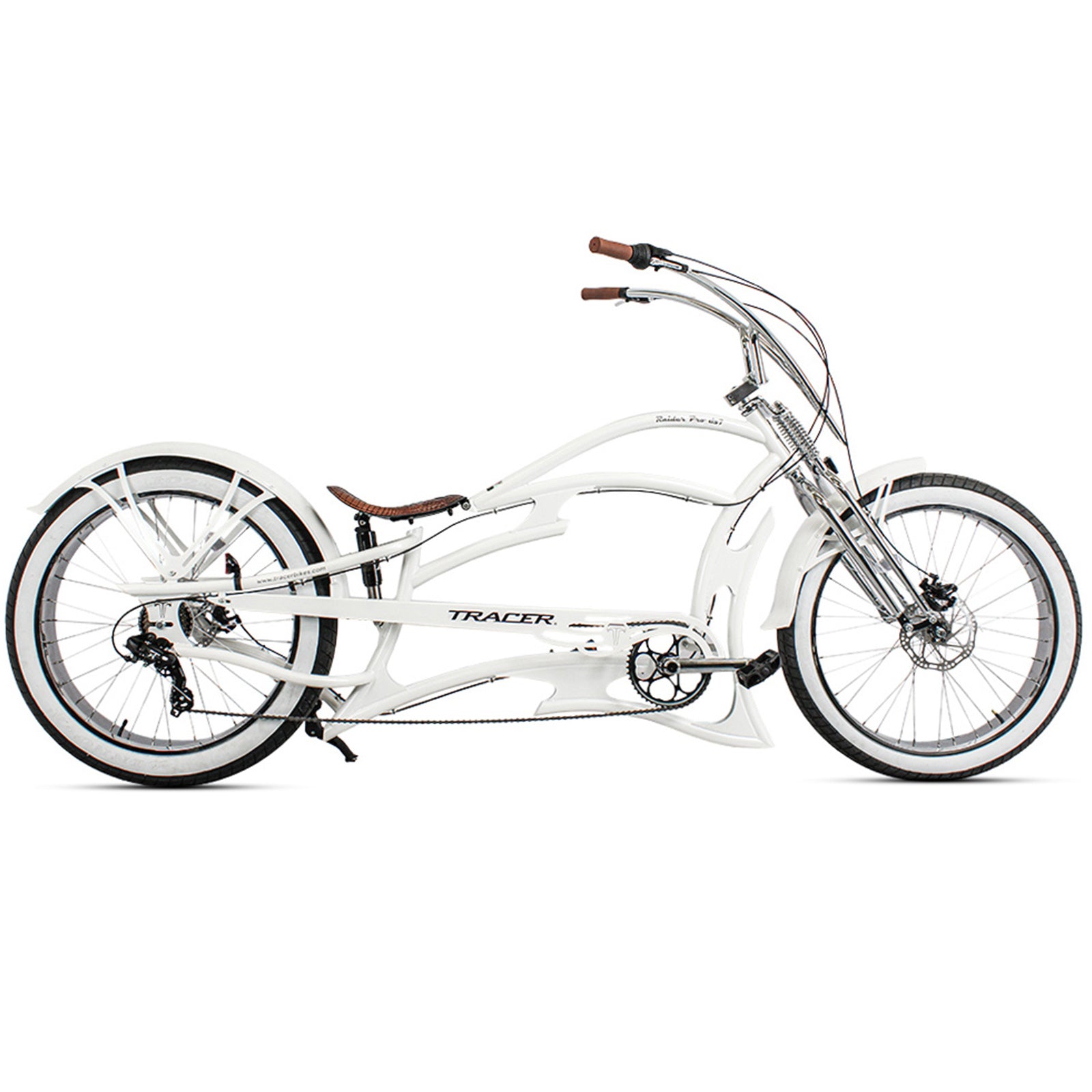 Tracer Raider Pro DS7 26” 7-Speed Stretch Chopper Cruiser Bike
