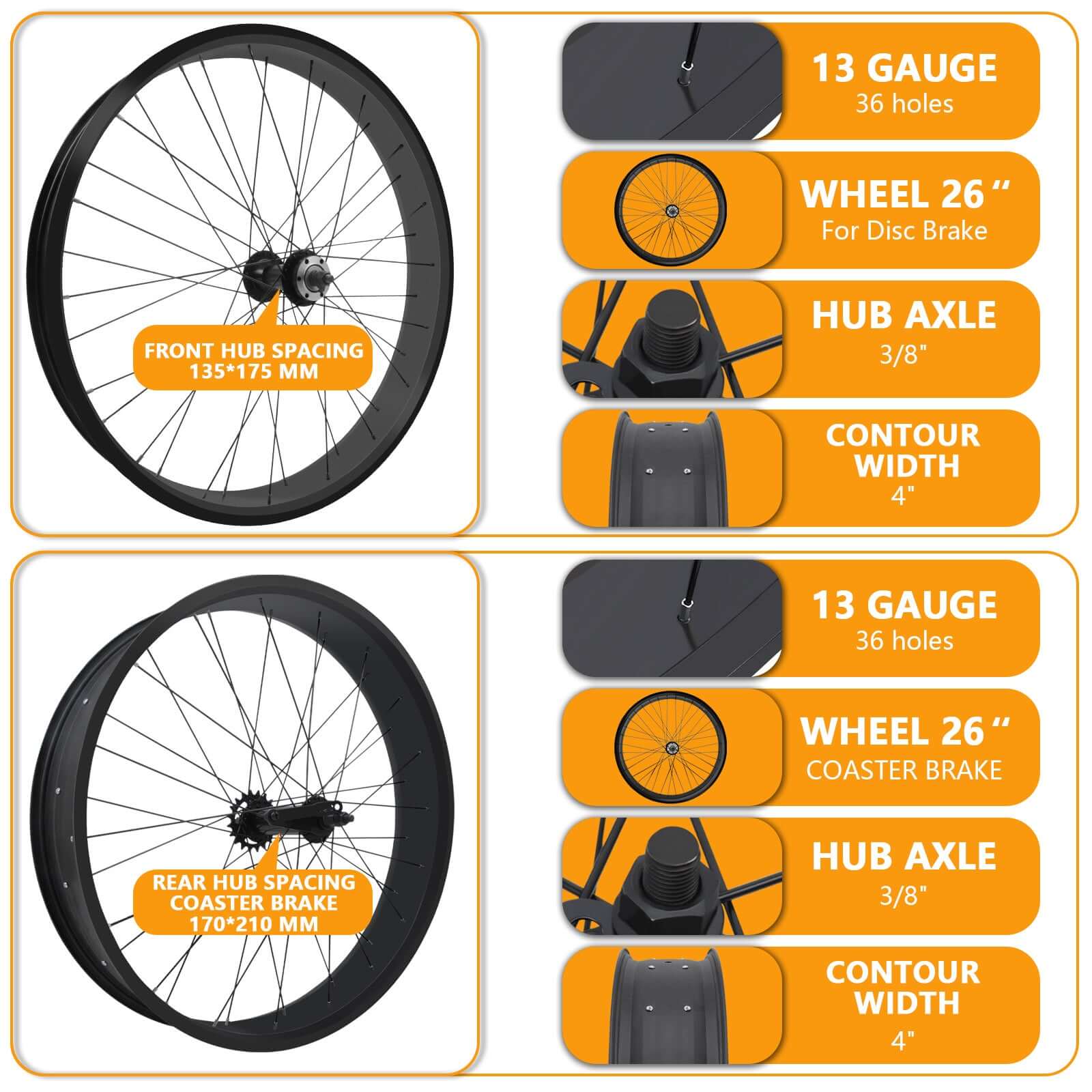 26 inch single online speed rear wheel