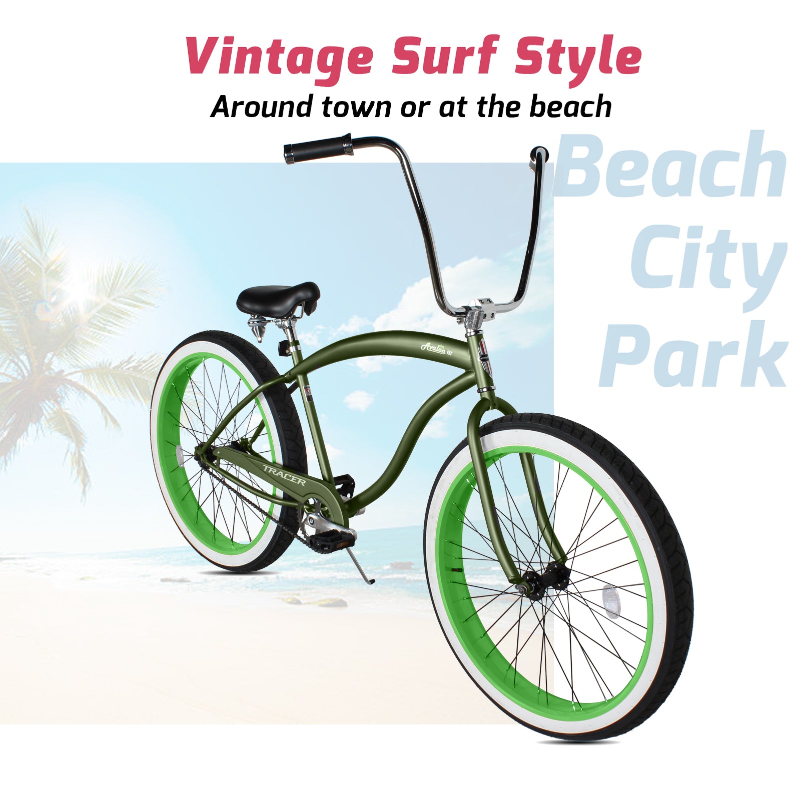 Tracer LEOPARD 3I Pro Vintage Beach Cruiser Stretch Fat Tire Bike