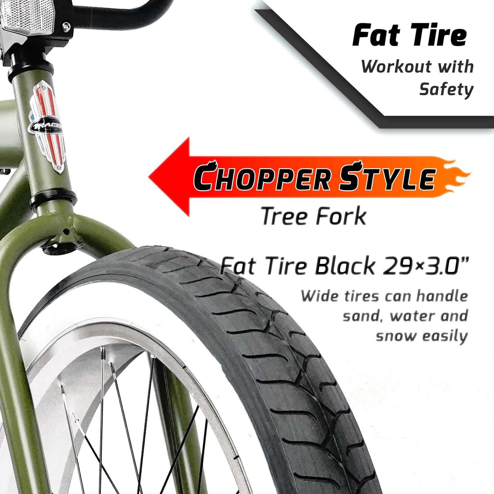 Santak 26 Fat Tire Chopper Cruiser Bike
