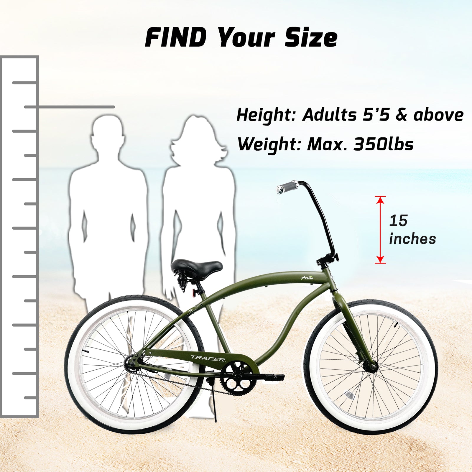 Cruiser bike best sale height chart