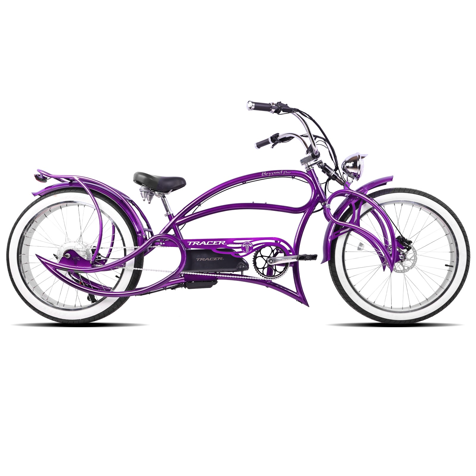 Tracer Beyond Pro 800W 26" Classic Stretch Chopper EBike