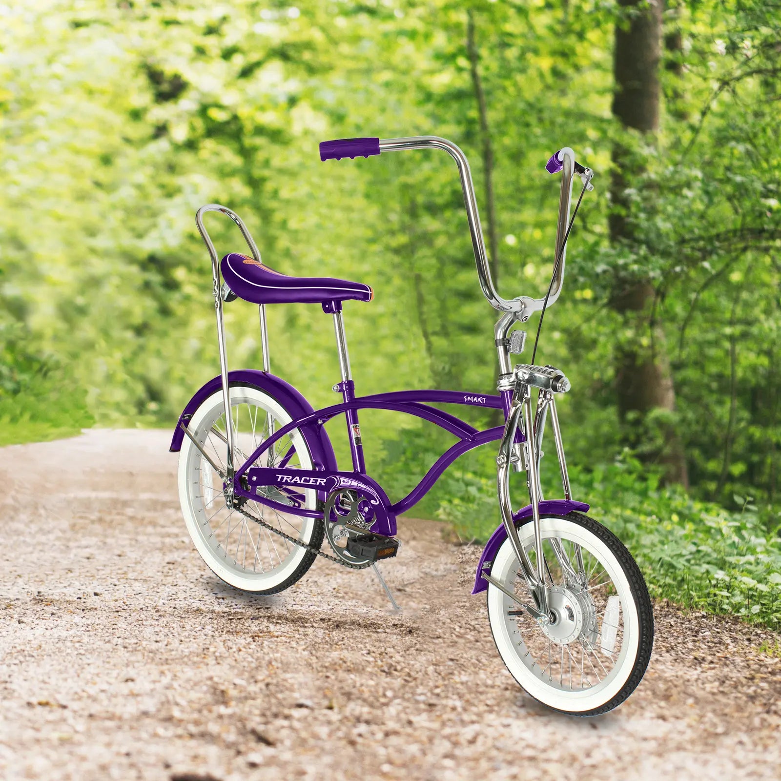 Tracer Smart Classic Lowrider Beach Cruiser Bike Single Speed Purple