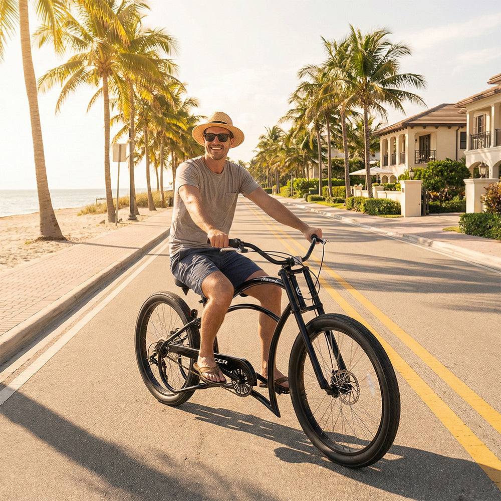 Tracer Harman 3i 26'' Vintage Internal 3-Speed Chopper Stretch Fat Tire Bike Tracer Bikes