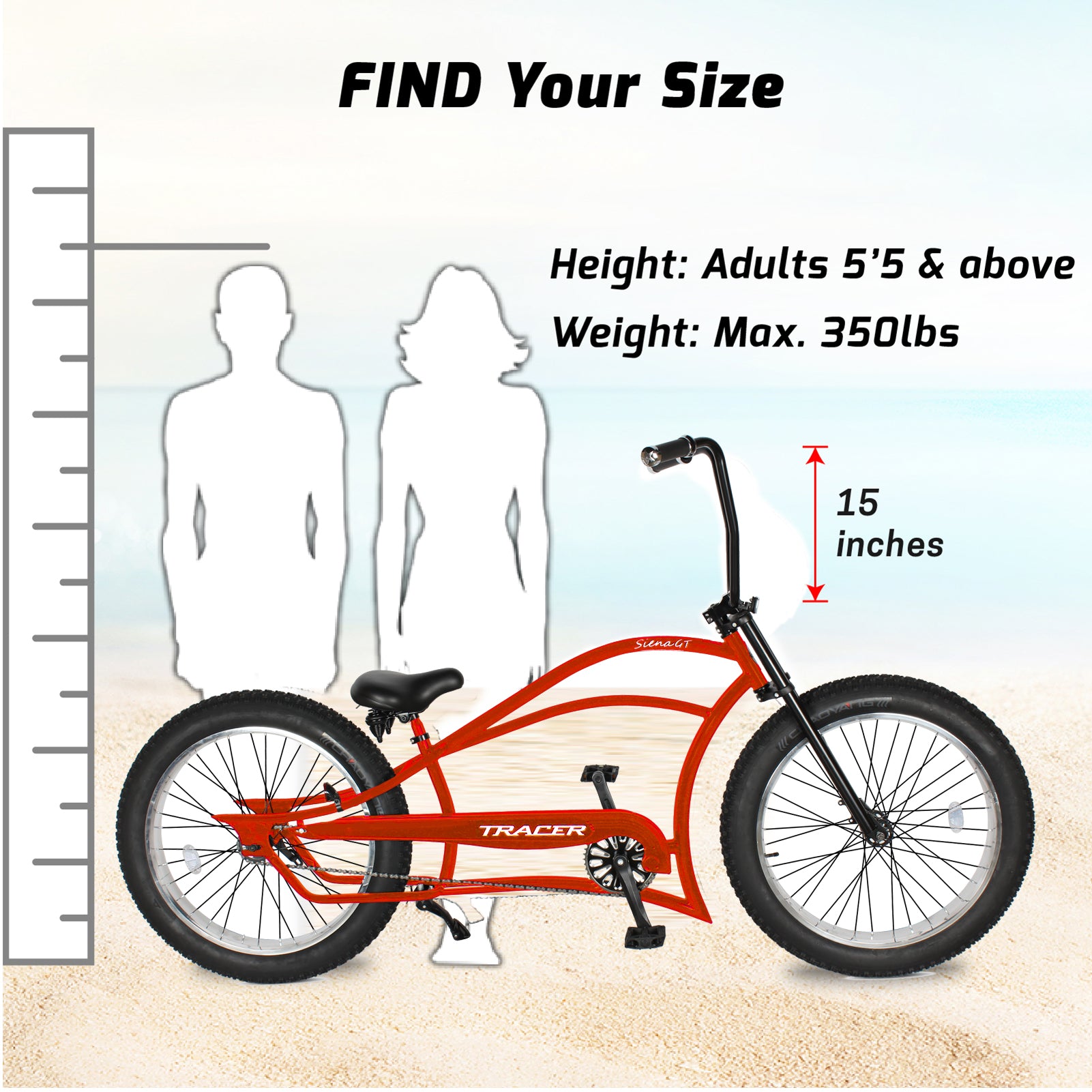 26 inch stretched online beach cruiser