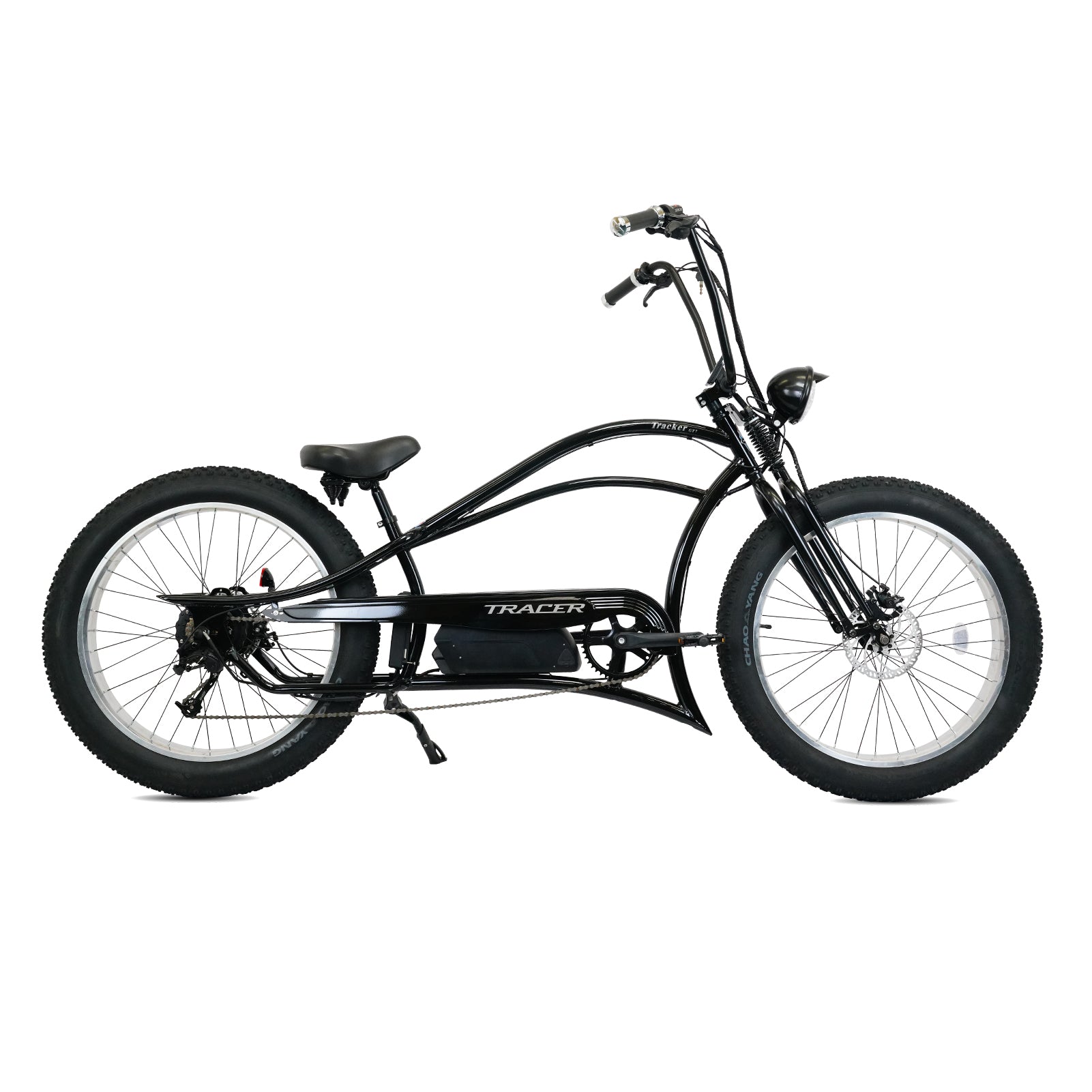 Tracer Tracker DS7  26" 7 Speed Stretch E-Bike with Classic Dual Springer Fork.