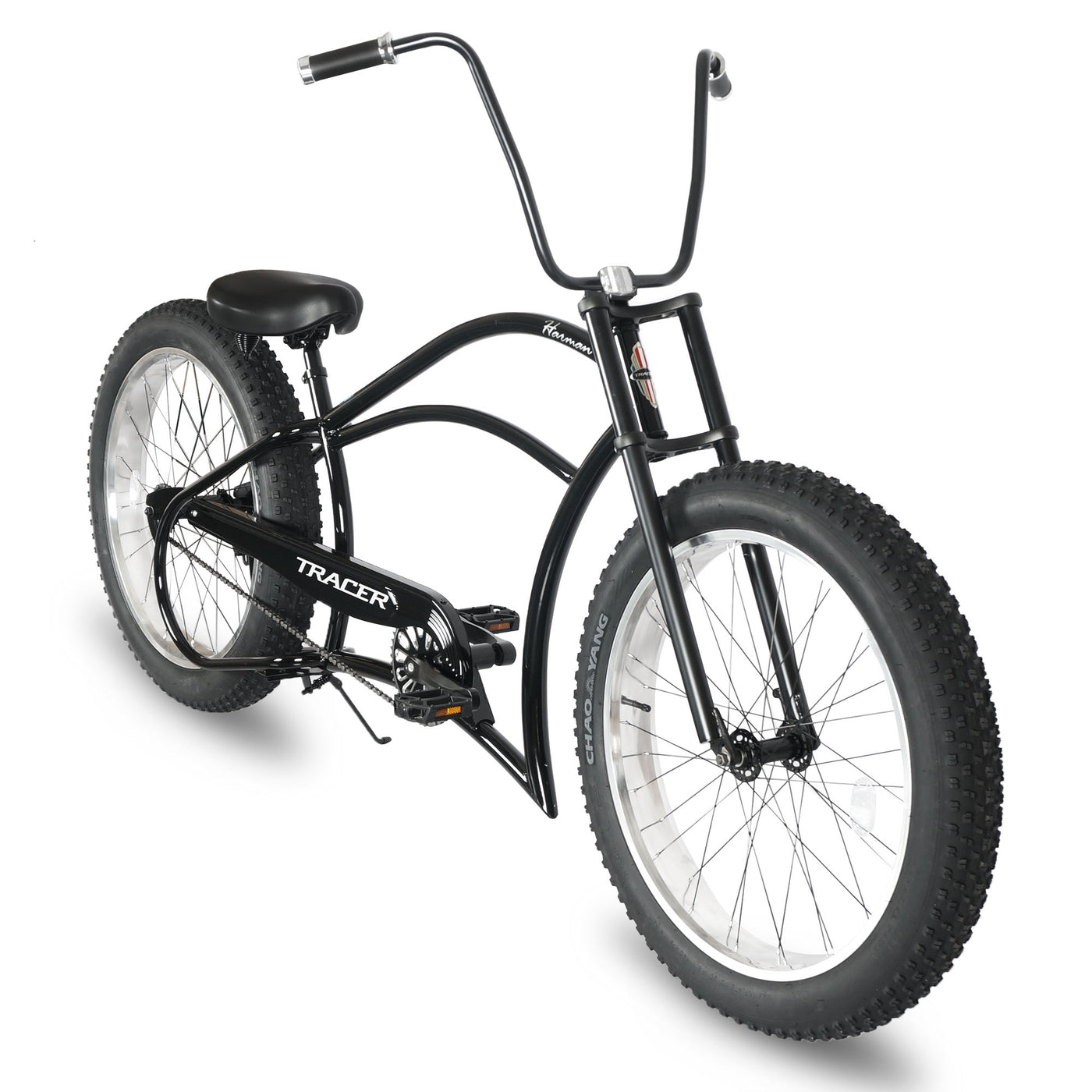 Tracer Harman 26'' Classic Chopper Stretch Cruiser Fat Tire Bike Singl ...